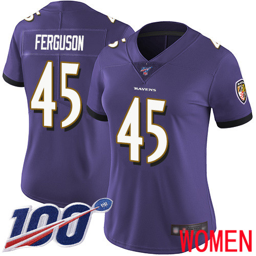 Baltimore Ravens Limited Purple Women Jaylon Ferguson Home Jersey NFL Football 45 100th Season Vapor Untouchable